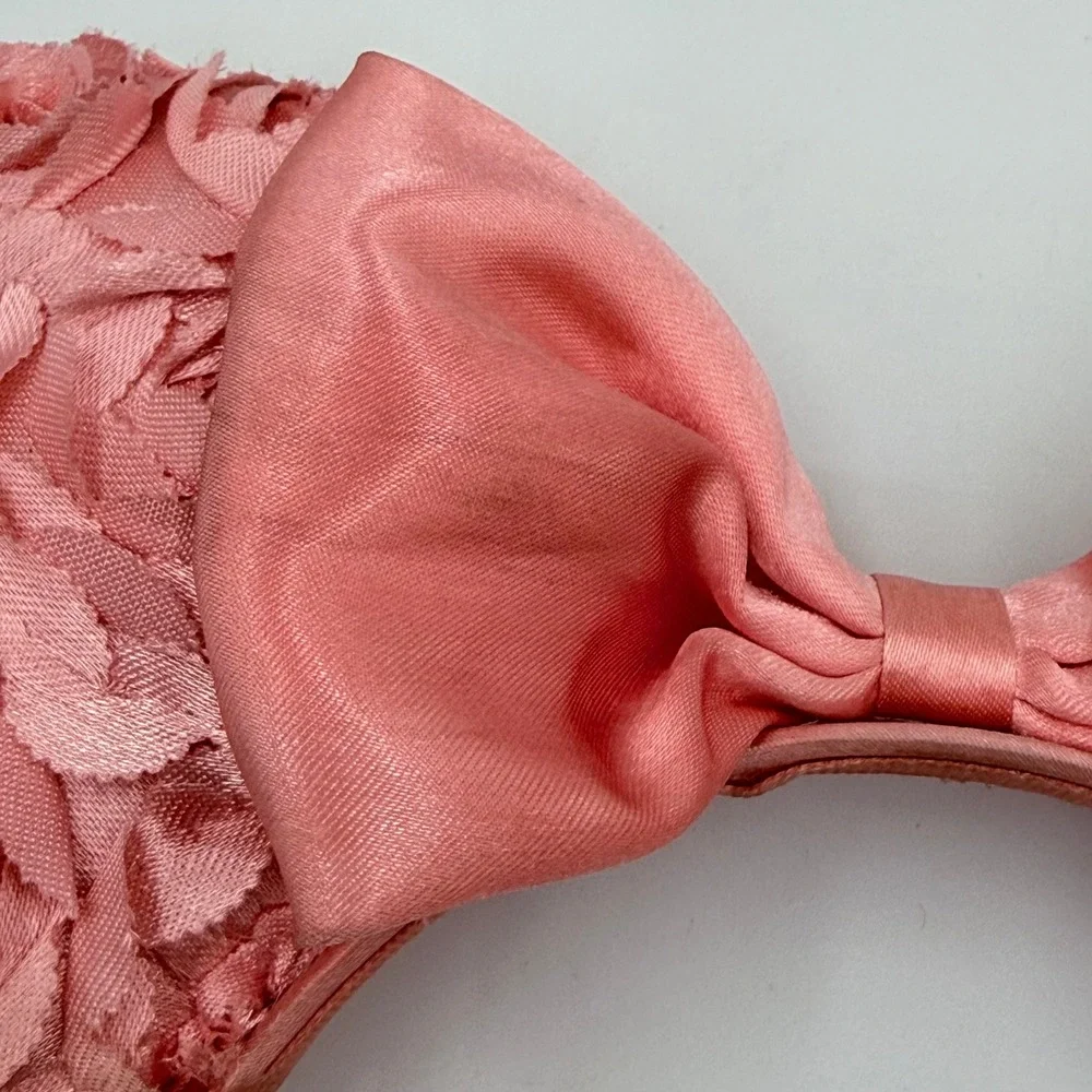 Disney Parks Minnie Mouse Pink Rosette Rose Satin Bow Ear Headband